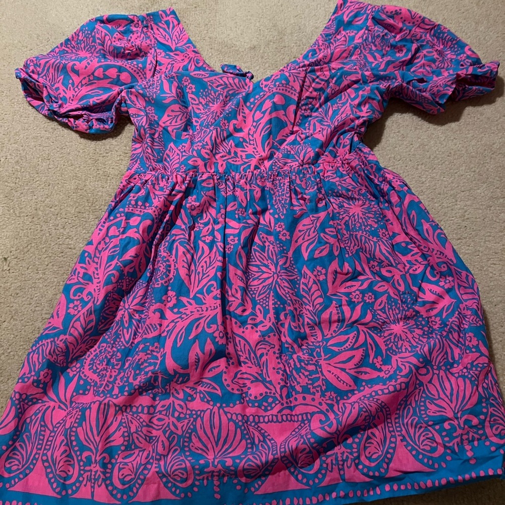 Lilly Pulitzer Pink and Blue Patterned Dress